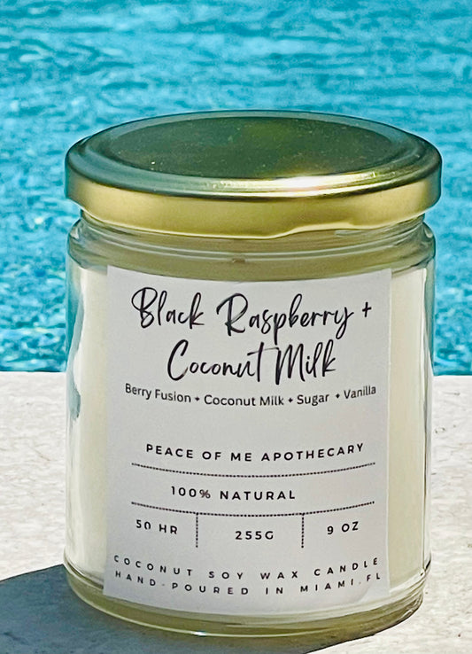 Black Raspberry Coconut Milk Virgin Coconut Soy Luxury Wax Candle