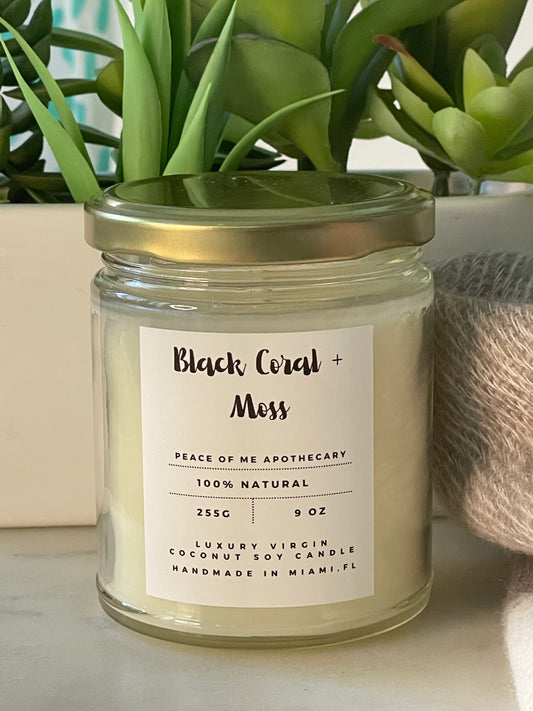 Black Coral Moss Virgin Coconut Soy Luxury Wax Candle