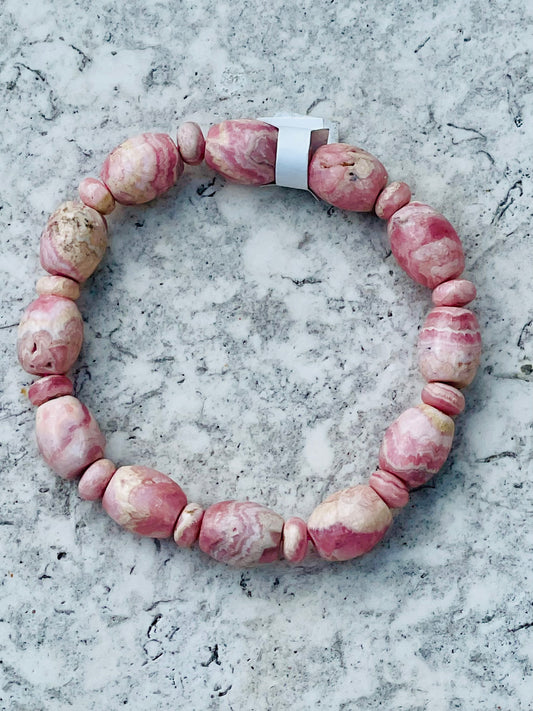 Handmade Stretch Natural Pink Coral Bracelet