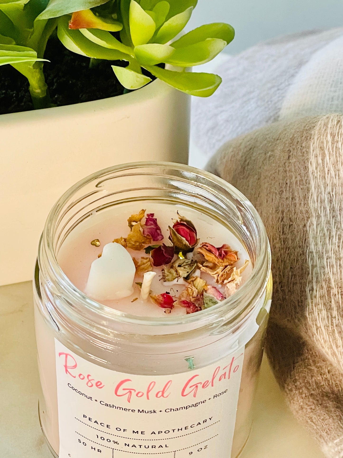 Rose Gold Gelato Virgin Coconut Soy Luxury Wax Candle