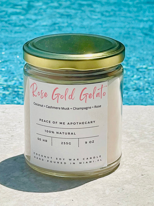 Rose Gold Gelato Virgin Coconut Soy Luxury Wax Candle