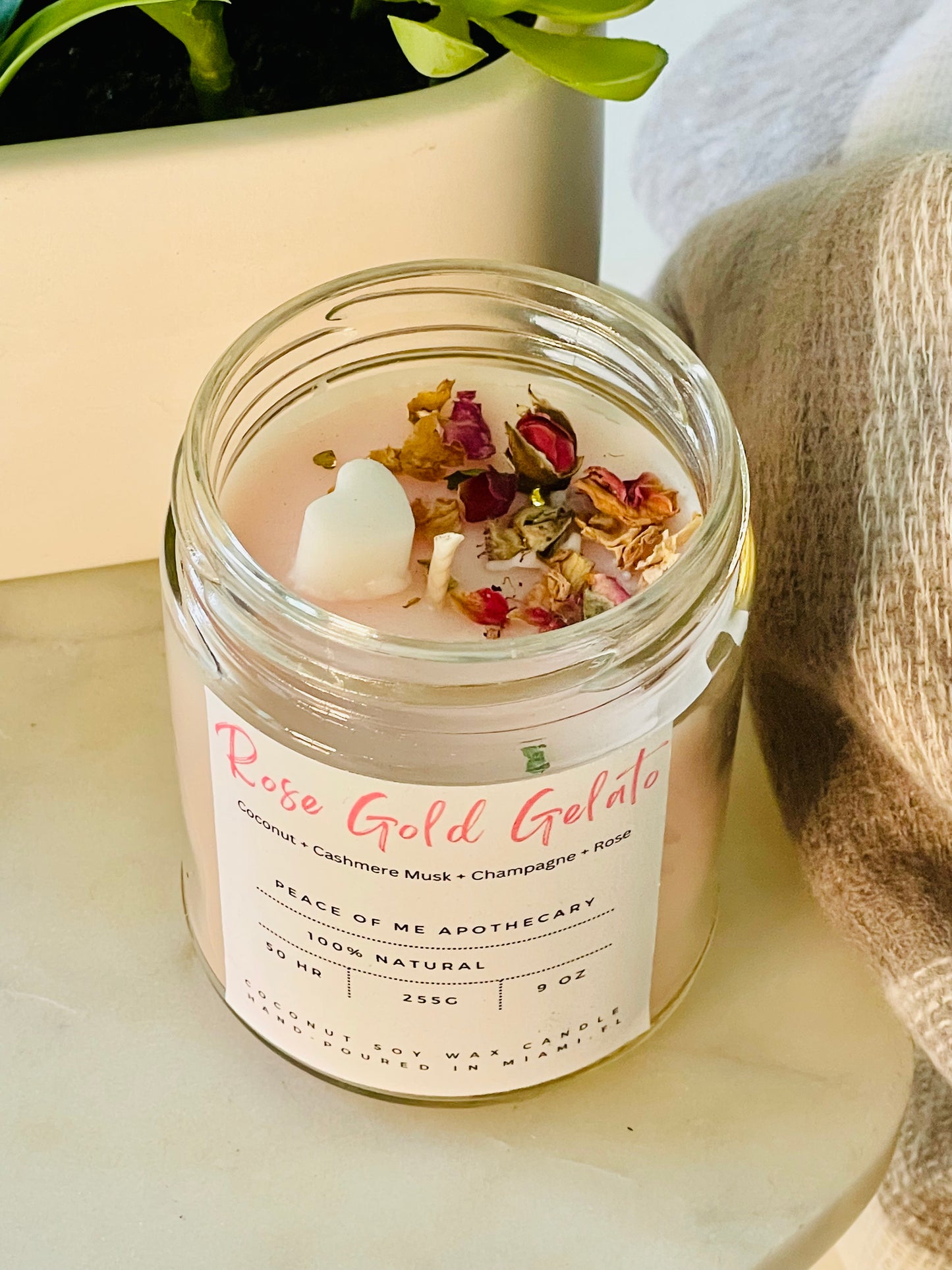 Rose Gold Gelato Virgin Coconut Soy Luxury Wax Candle