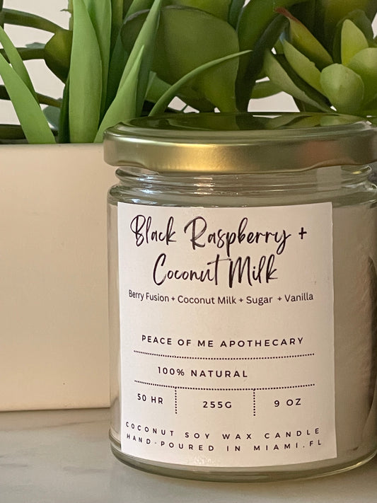 Black Raspberry Coconut Milk Virgin Coconut Soy Luxury Wax Candle