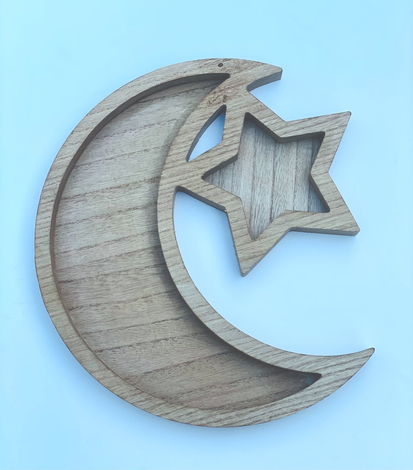 MOON AND STAR WOODEN DISPLAY TRAY