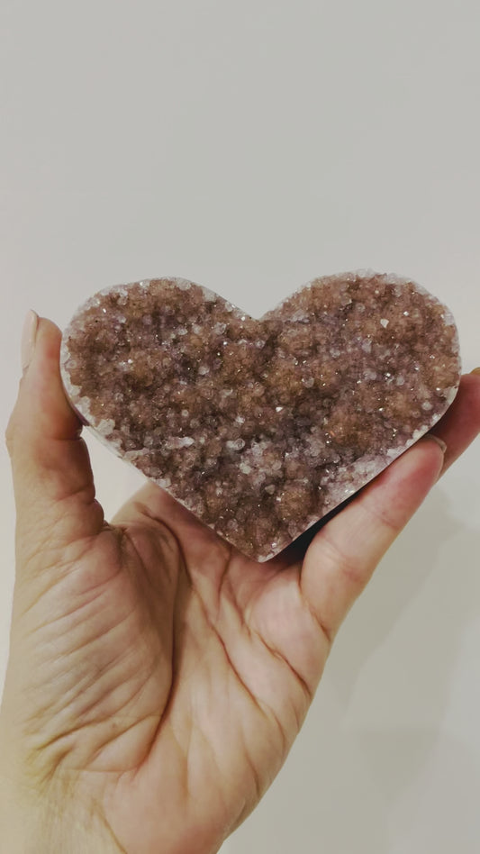 PINK LAVENDER AMETHYST HEART