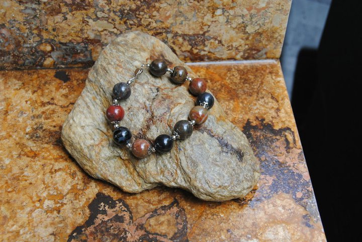 Sterling Silver Handmade Synthetic Stone Bracelet