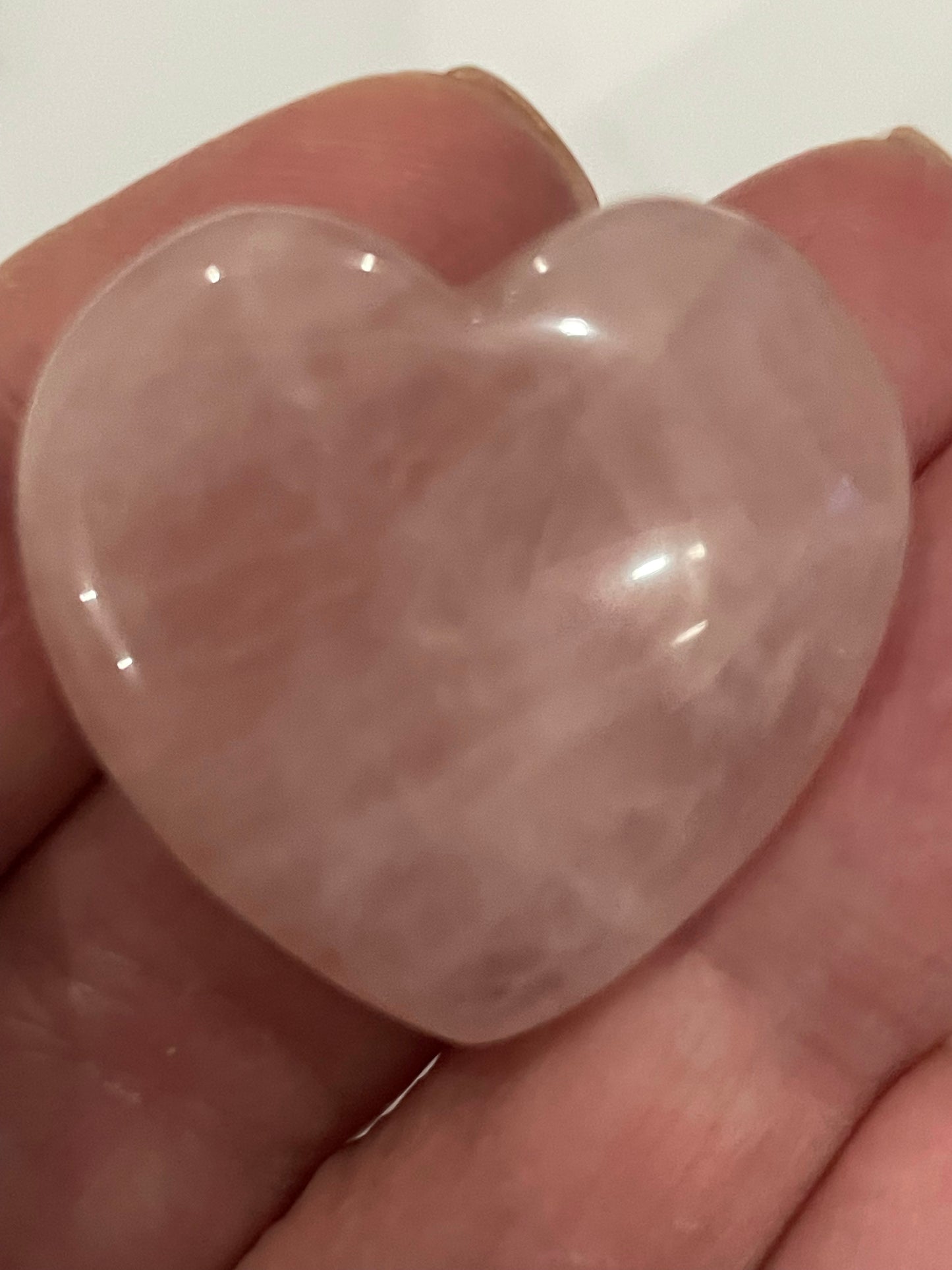 LOVING ROSE QUARTZ PUFFY HEART SMALL INTUITIVELY SELECTED