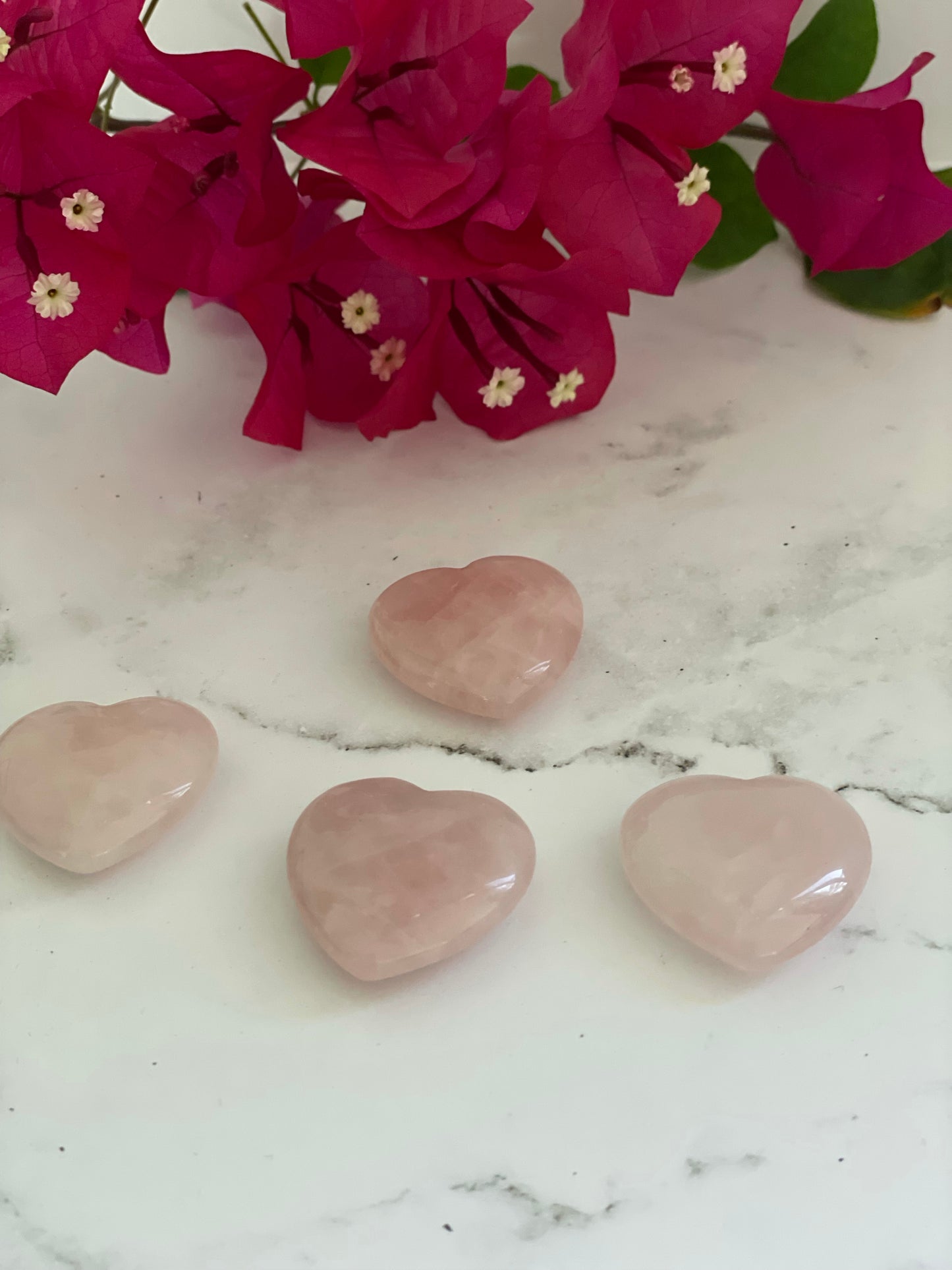 LOVING ROSE QUARTZ PUFFY HEART SMALL INTUITIVELY SELECTED