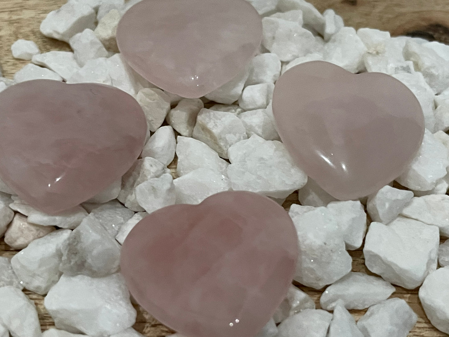 LOVING ROSE QUARTZ PUFFY HEART SMALL INTUITIVELY SELECTED