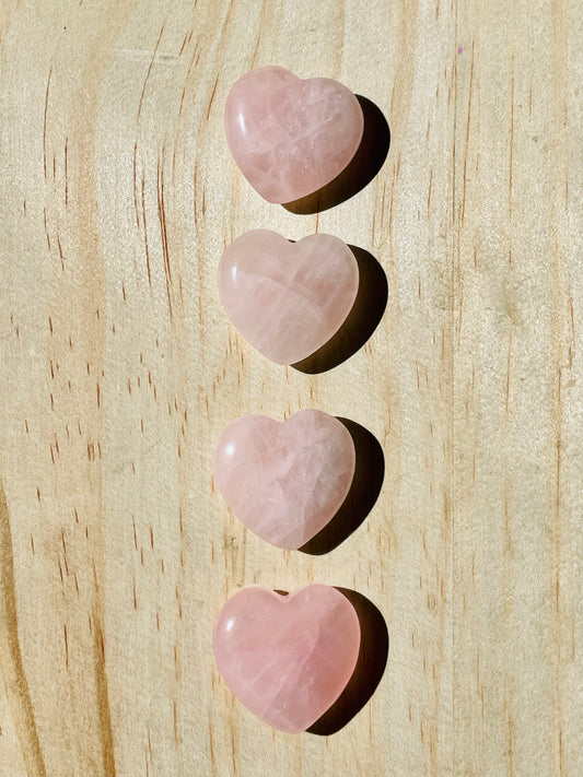 LOVING ROSE QUARTZ PUFFY HEART SMALL INTUITIVELY SELECTED