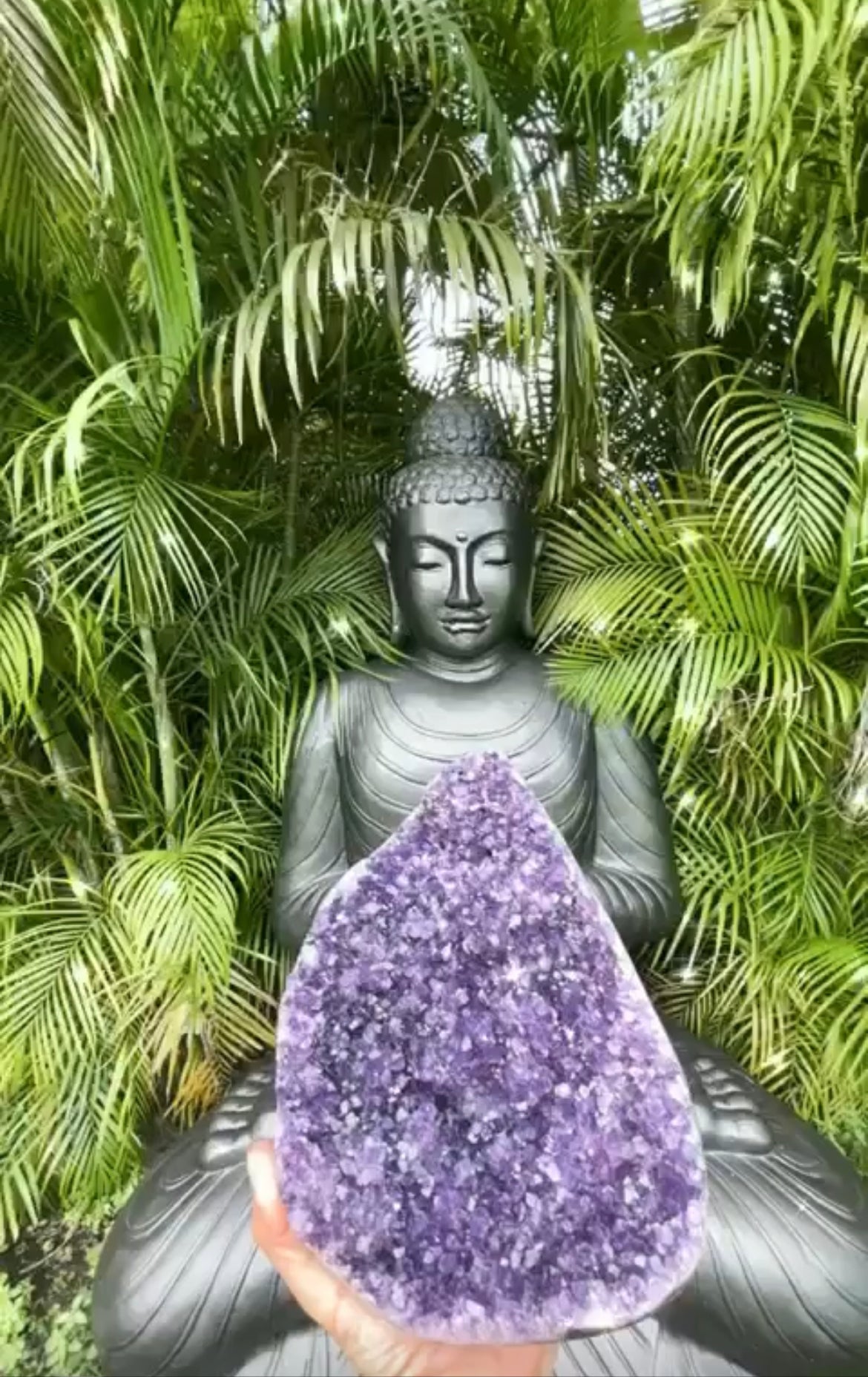 COLLECTOR'S HIGH QUALITY AMETHYST GEODE WITH STAND