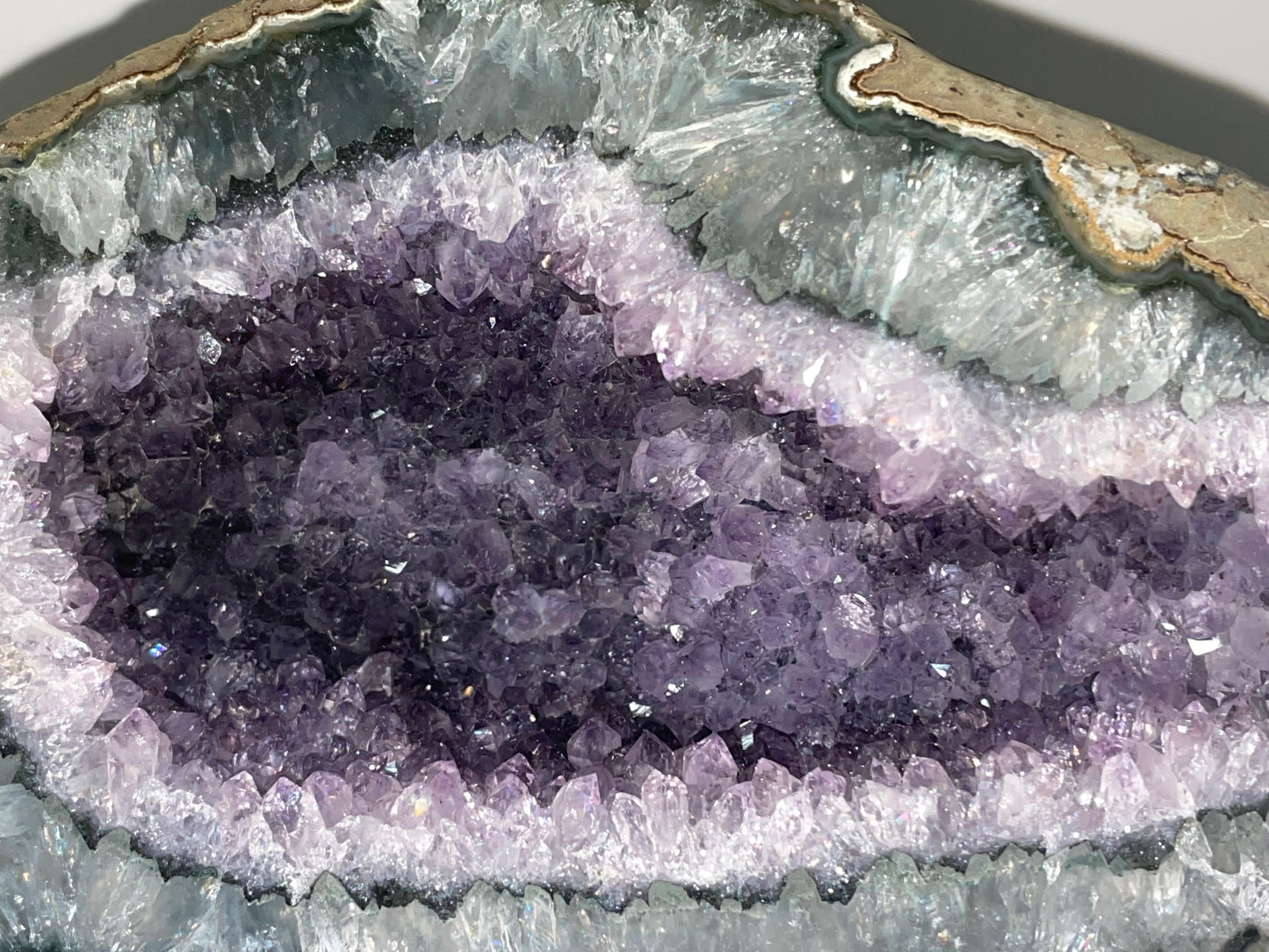 PEACEFUL LAVENDER AMETHYST GEODE WITH GREEN BANDING