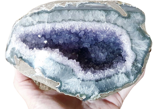 PEACEFUL LAVENDER AMETHYST GEODE WITH GREEN BANDING